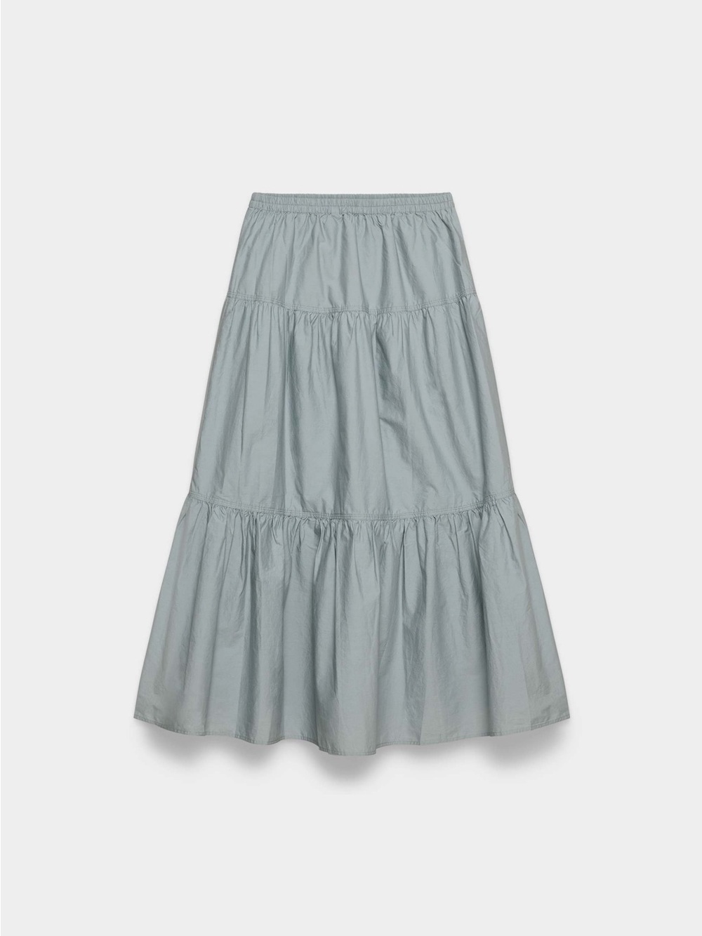 Aritzia Light Gray Tiered Maxi Skirt